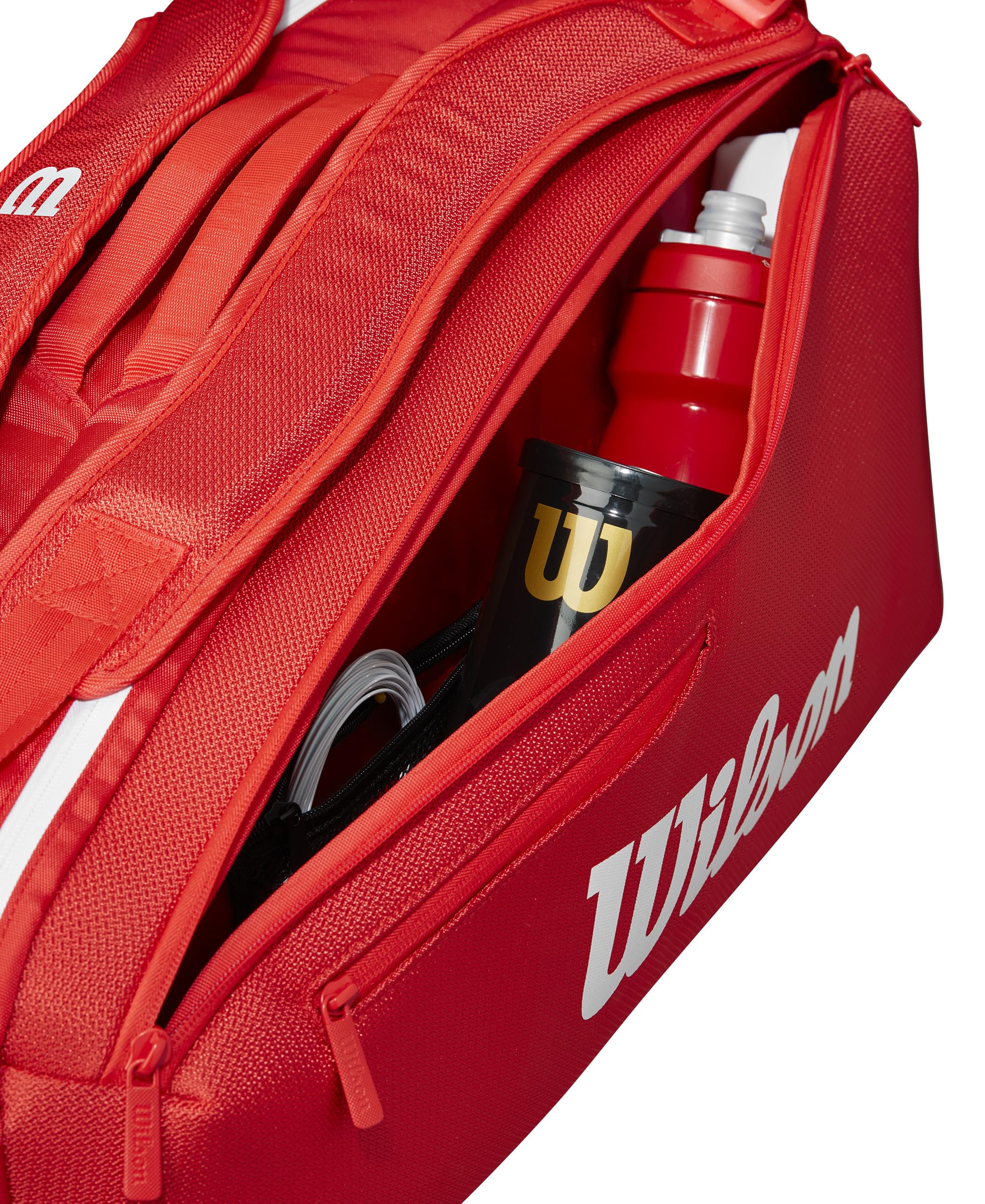 【美品】Wilsonラケットバック（赤） Wilson ウイルソン テニスバッグ SUPER TOUR 3 COMP RED